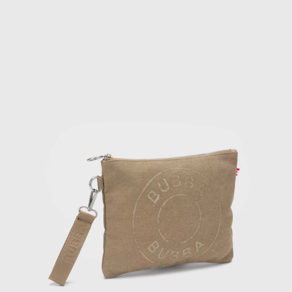 BUBBA CLUTCH CANVAS CAMEL