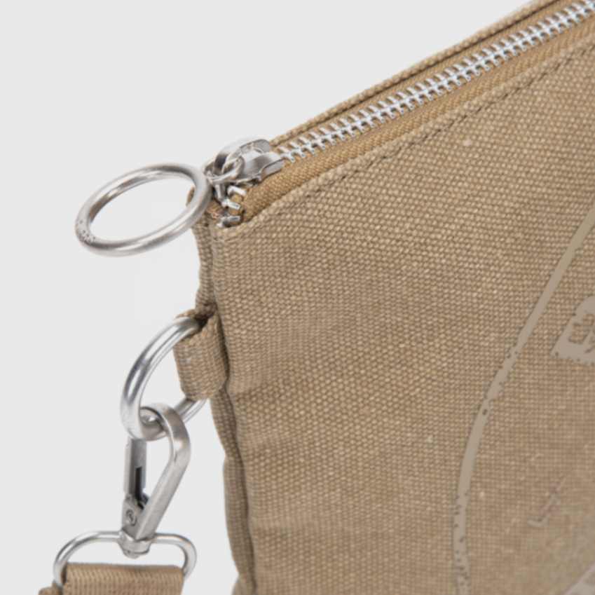 BUBBA CLUTCH CANVAS CAMEL