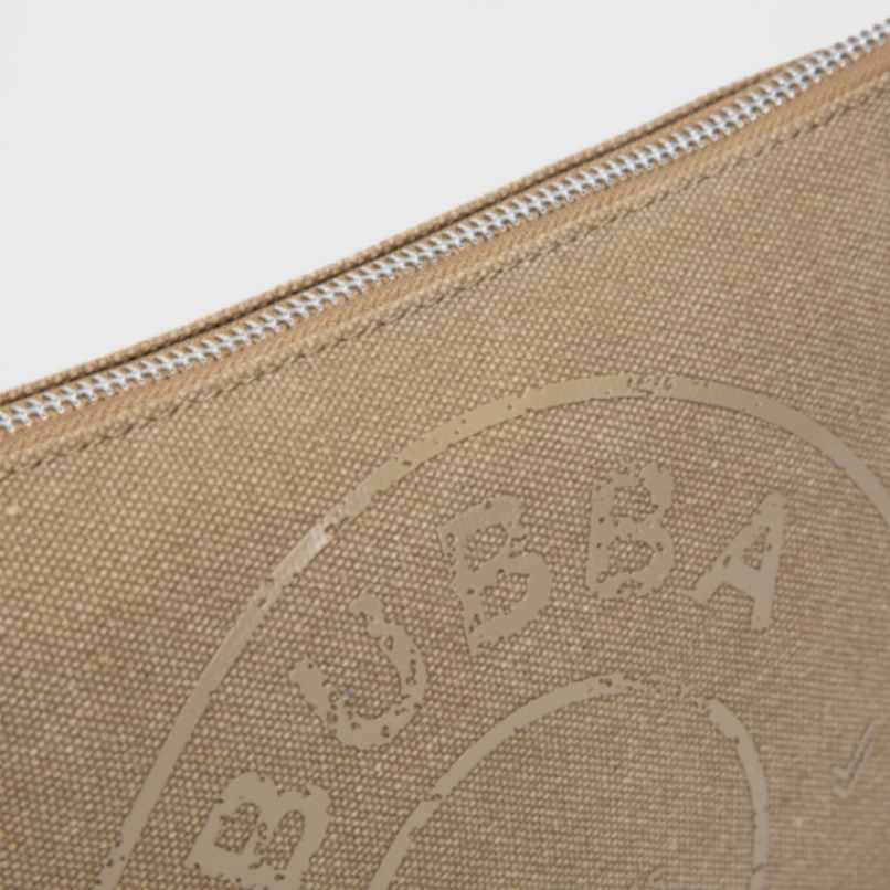 BUBBA CLUTCH CANVAS CAMEL