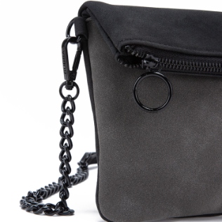 BUBBA FLAT PURSE DUO SUEDE ONYX