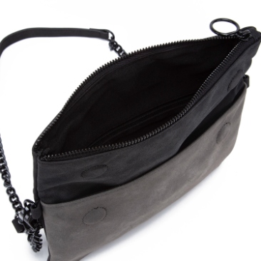 BUBBA FLAT PURSE DUO SUEDE ONYX