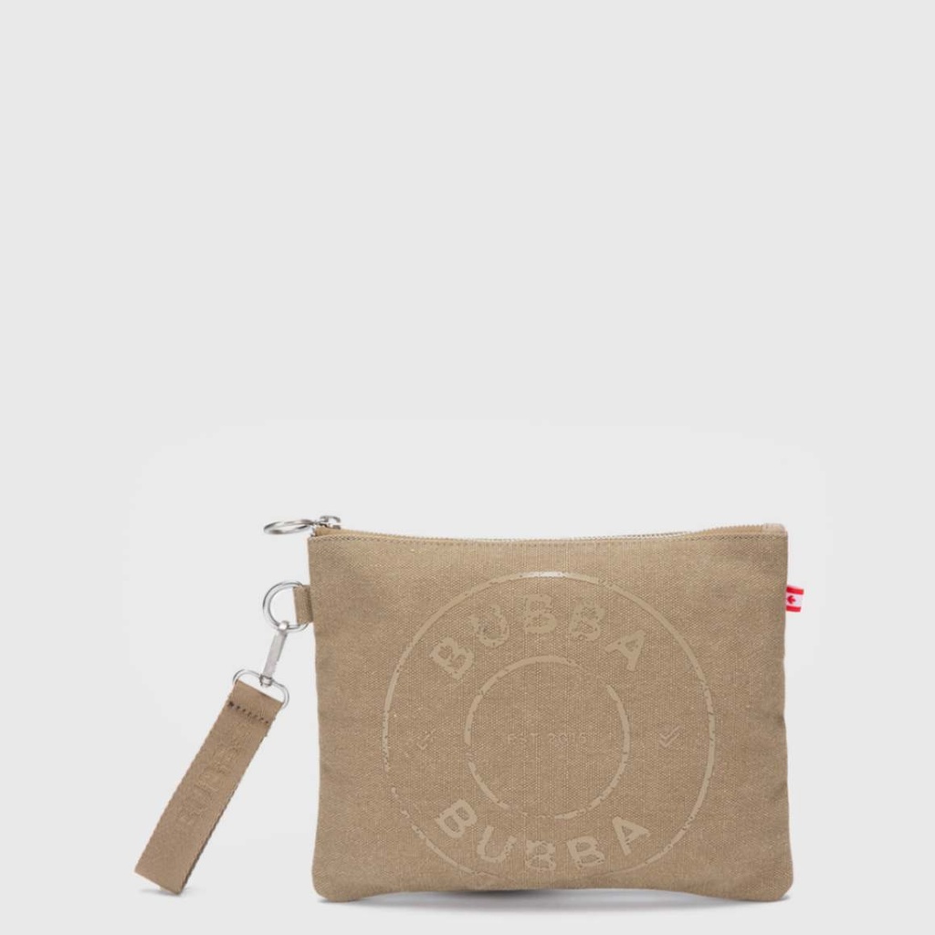 BUBBA CLUTCH CANVAS CAMEL